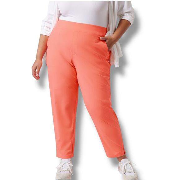 NWOT Athleta Plus Size 24 Brooklyn Ankle Pant Orange - Golf Travel Resort UPF50+ - Picture 1 of 5